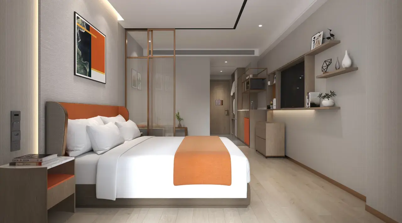 Business Intelligent Big Bed Room [oversized French Window+intelligent Guest Control+refrigerator]